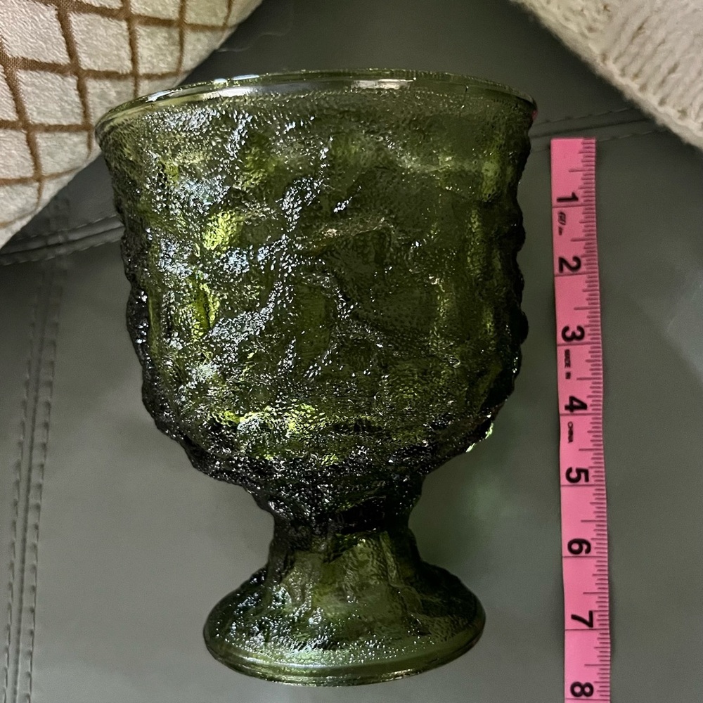 VINTAGE Authentic E.O. BRODY CO CLEVELAND Crinkle GLASS Pedestal GOBLET A 102 - Picture 3 of 12